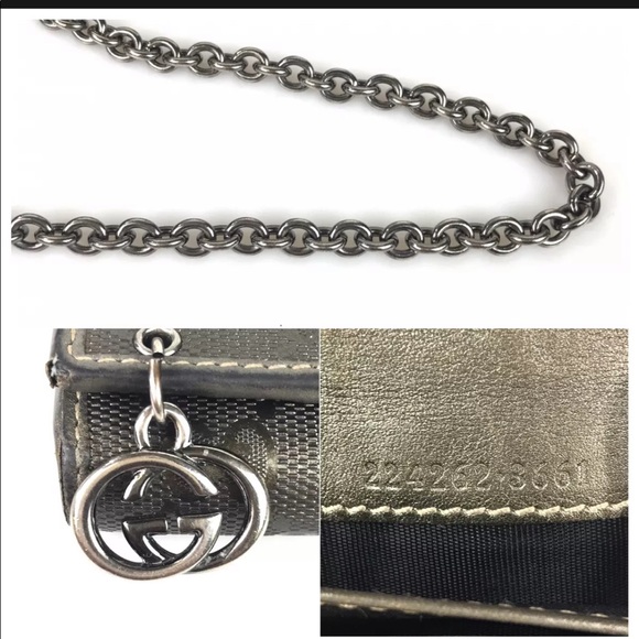 ❌SOLD❌ Gucci Dark Gray Wallet With Chain Strap! - Picture 10 of 13